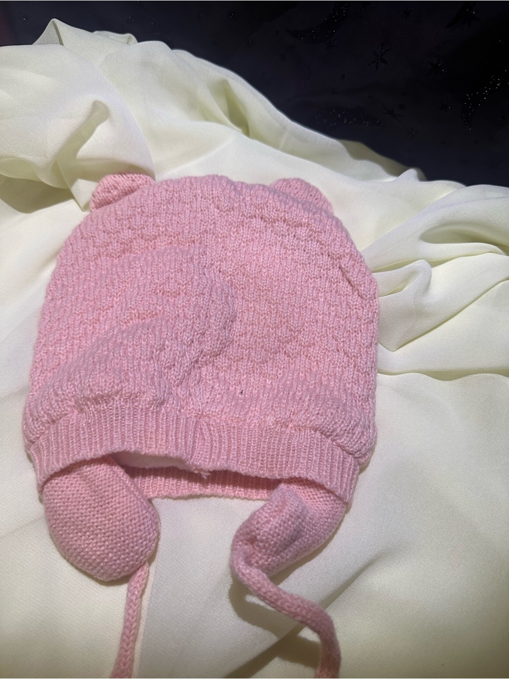 Cozy Pink Knit Earflap Hat with Ties